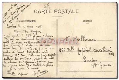 Tarbes — Vista Geral — Editor Labouche Frères, Toulouse — Verso