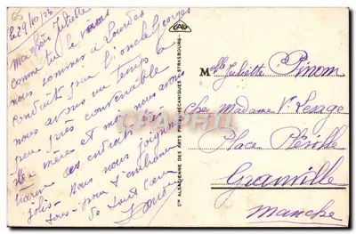 Lourdes — Bazylika i rzeka Gave — wydawca Cie Alsacienne des Arts Mécaniques, nr 256 — Rewers
