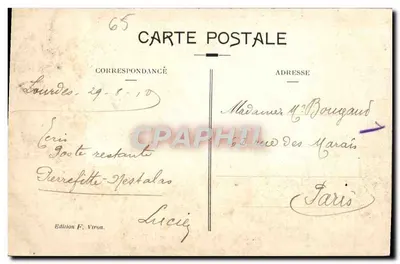Lourdes — Zamek i Miasto — Wydawnictwo F. Viron, nr 20 — Rewers
