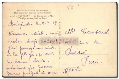 O Cabo visto da praia — Carta 4378 — Le Gonfrey, editor — Verso