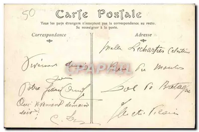 Mont Saint-Michel — Widok z Digue, strona przyjazdowa — D. Phot — Rewers