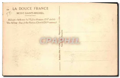 Mont-Saint-Michel — Intérieur de l'église romane (XIe siècle) — Édition d'Art YVON, Paris — Rewers