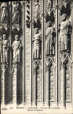 Rouen — Katedra — Portal Calende — Statuie Apostołów — Wydawca B.D. nr 463