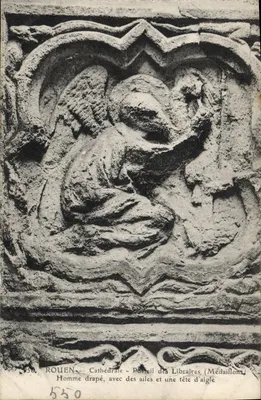 Rouen — Cathédrale — Poinçail des Libraires (Médailles) — Homme drapé, avec des ailes et une tête d'aigle