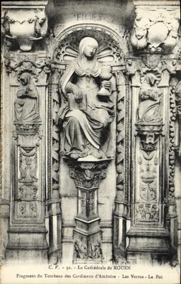 Fragment du Tombeau des Cardinaux d'Amboise - Les Vertus - La Foi — Cathédrale de Rouen