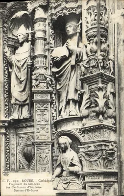 Fragment du tombeau des Cardinaux d'Amboise — Rouen, Cathédrale — C.V. 242 — Éditeur Réunies