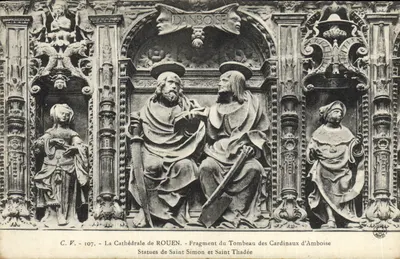 Katedra w Rouen — Fragment grobu kardynałów z Amboise — Rzeźby św. Simon i św. Thaddeus — C.V. 107