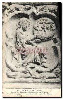 Rouen — La Cathédrale — Portail des Libraires (Médailles) — La Création des Plantes