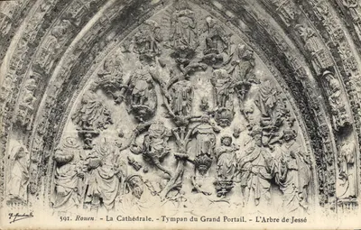 Rouen - Katedra - Tympan Dużego Portalu - Drzewo Jezusowe