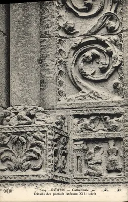 Rouen — Cathédrale — Détails des portails latéraux XIIe siècle
