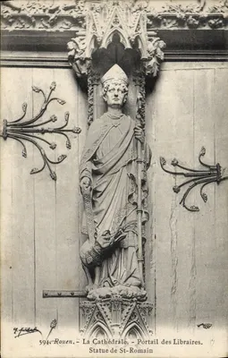Rouen — Katedra — Portal Bibliotekarzy. Statua św. Romana
