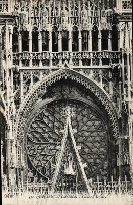 Rouen — Cathédrale — Grande Rosace — Éditeur E.P.D. n° 470