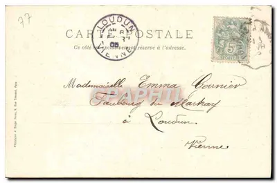 Floresta de Fontainebleau — O Esfinge dos Druidas — Editor A. Bugger, Paris, n°15 — Verso