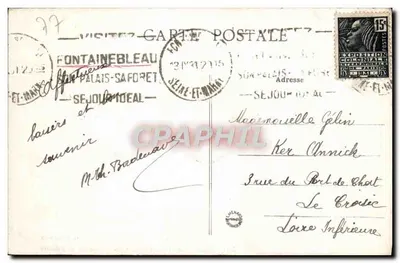 Paleis van Fontainebleau — De ingang van het Parterre — Artistieke Collectie L. M. n°198 — Achterkant