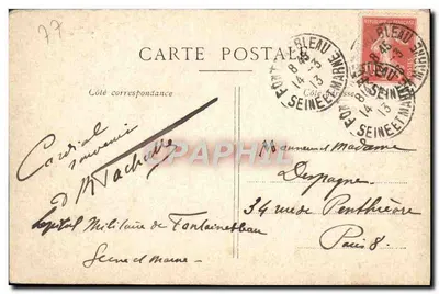 Castelo de Fontainebleau — Lago das Carpas — Editor não identificado — Verso