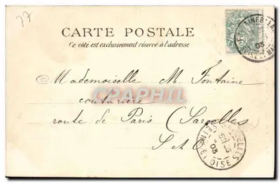 Wald von Fontainebleau — Das Hermitage von Franchard — Verleger: Bazar de l'Hôtel-de-Ville, 18, rue Grande — Rückseite