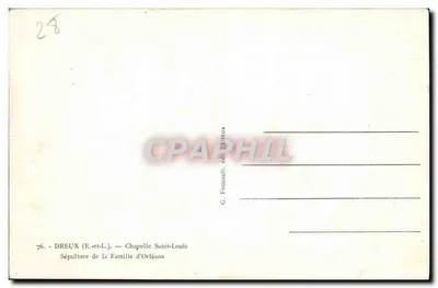 Dreux (E.-et-L.) — Chapelle Saint-Louis — Sépulture de la Famille d'Orléans — Verso
