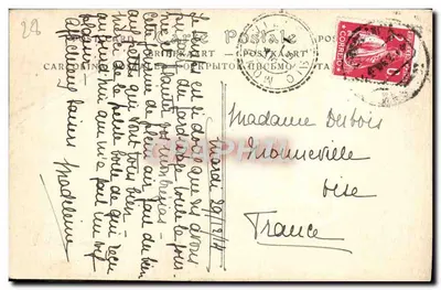 Stara pocztówka Chartres Katedra Saint Piat — Rewers