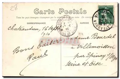 Châteaudun — Zamek — Schody Honorowe XVI wieku — Fototypia Mathieu i Cie Châteaudun — Rewers