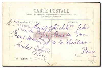 Rouen — Saint-Ouen et la Statue de Rollon — éditeur L.S. (n° de série non visible) — Verso