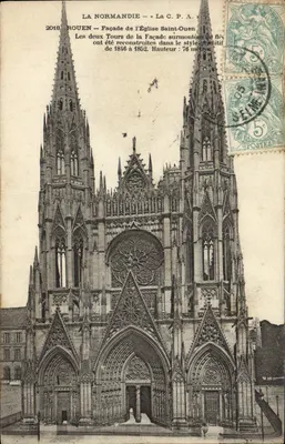 Rouen — Façade de l'Église Saint-Ouen — La C.P.A.