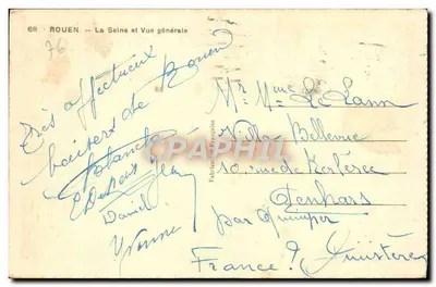 Rouen — La Seine et Vue générale — Fabrication Française n°68 — Verso