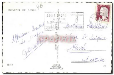 Dieppe — widok panoramiczny — Wydawnictwo de Luxe, Paryż, nr 55163 — Rewers