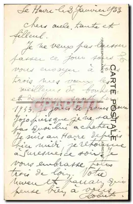 Le Havre — Uma vista do antigo porto — C.M., Le Havre — Verso