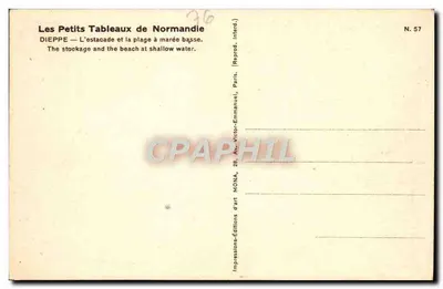 Dieppe — estakada i plaża przy niskiej wodzie — Mona, N° 57 — Rewers