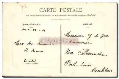 Rouen - Fontanna Krzyża Fontaine - C.G. wydawca — Rewers