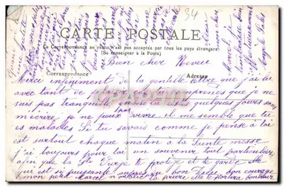 Stara pocztówka Okolice Montpellier Brzegi Lez Łódka — Rewers