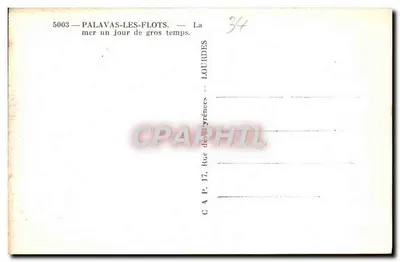 Palavas-les-Flots — Morze w dzień burzowy — C.A.P. 17, Rue des Pyrénées, Lourdes — Rewers