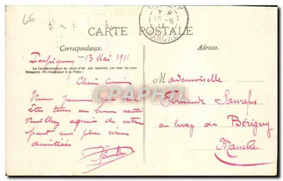 Cerbère — A Cidade e a Estação Internacional — Grande Poste Française, n° 959 — Verso
