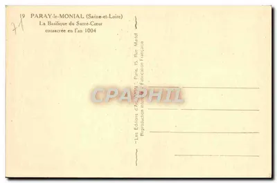 Paray-le-Monial — Bazylika Świętego Serca — Wydawnictwo Sztuki Francuskiej — Rewers