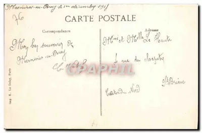 Castillo de Mesnières — Panorama — Imp. E. Le Dolez, París — Reverso