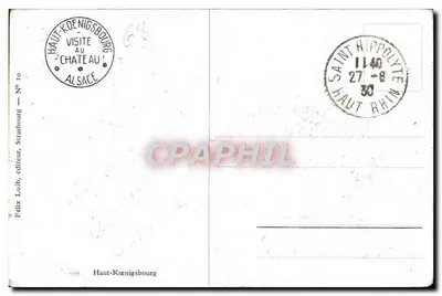 Zamek Haut-Königsbourg — Alzasko — wydawca Félix Luib, Strażburg, N° 10 — Rewers