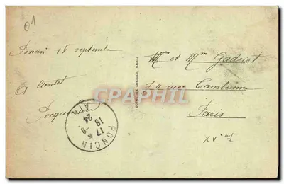 Poncins Ain — Przodkowie prehistoryczni z Colombière — Wydawnictwo Beau — Fotografia Girard, fotograf Ambérieu — Rewers