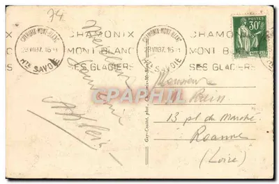 Le Mont-Blanc vu de Plan-Praz — vue du glacier du Mont-Blanc — éditeur Gay-Coultet, n° 283 — Rewers