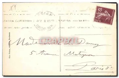 Royan (Côte d'Argent) — Les Rochers de Vallières — BR. n°108 — Verso