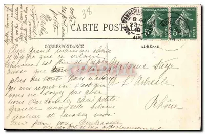 La Balme-les-Grottes (Isère) — Innenansicht der Höhlen — Les Poissonnières — H. Bonhomme, Concessionär der Céleores Höhlen — Rückseite