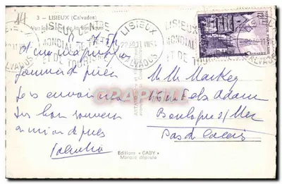 Widok z lotu powietrznego Bazyliki Świętego Serca Jezusowego w Lisieux — Wydawnictwo Caby, nr 3 — Rewers