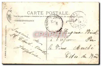 Cartolina d'epoca Parco di Saint Cloud Griglia del cavallo di ferro — Verso