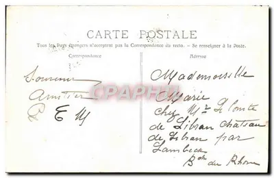 Marseille — Pałac Longchamp — widok z ogrodu z fontanną — wydawca: CAVLOU POSTES — Rewers
