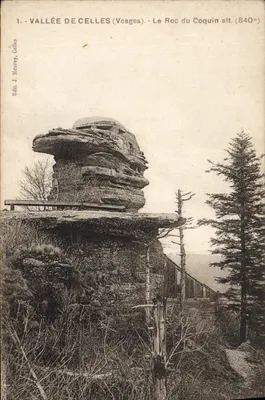 Vallée de Celles (Vosges) — O Rochedo do Coquin alt (840m) — J. Meurey, Celles