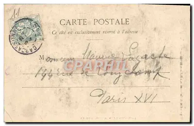 Carcassonne - Défenses du Château (Côté Ouest) — Librairie P. Abadie, 36, rue de la Gare — Cliché F. Cleuzon — Verso