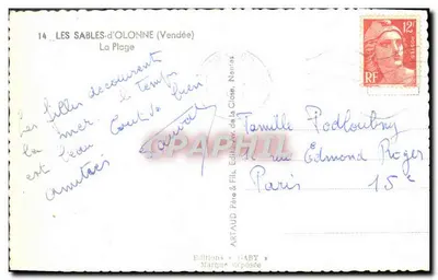Les Sables-d'Olonne — Plaża — Wydawnictwo Gaby — Rewers