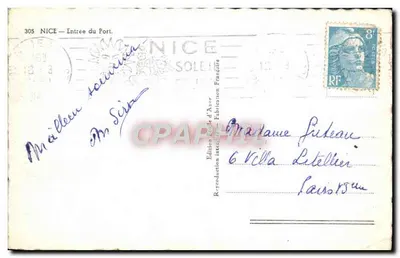 Nice — Entrée du Port — Uitgave Soleil d'Azur, n° 305 — Achterkant