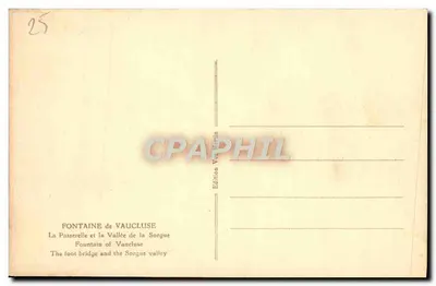 A Ponte e a Vale da Sorgue — Édition Vauchartin, n°25 — Verso