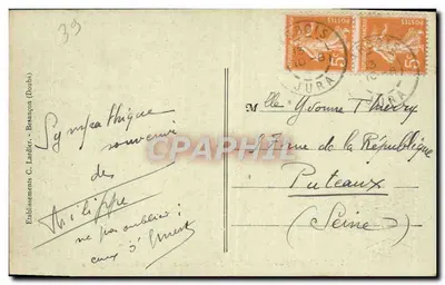 Rochers de la Châtelaine — Arredores de Arbois (Jura) — Sítios Pitorescos da Franche-Comté — Verso