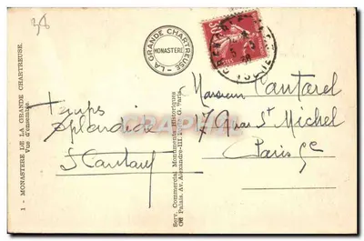 La Grande Chartreuse — Vista geral — Serv. Comercial Monuments Historiques — Verso